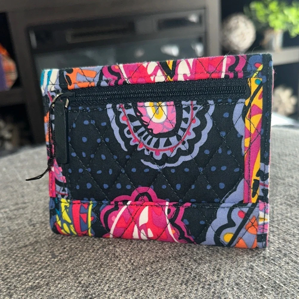 Vera Bradley Twilight Paisley Pattern Euro Folding Wallet Designer NWOT